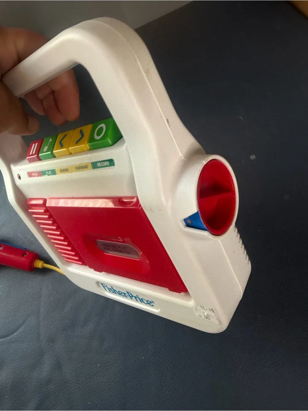 Fisher-Price White Kids Music Player with Red Panel and Red Microphone